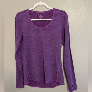 Athleta Purple Stripe Long Sleeve Top